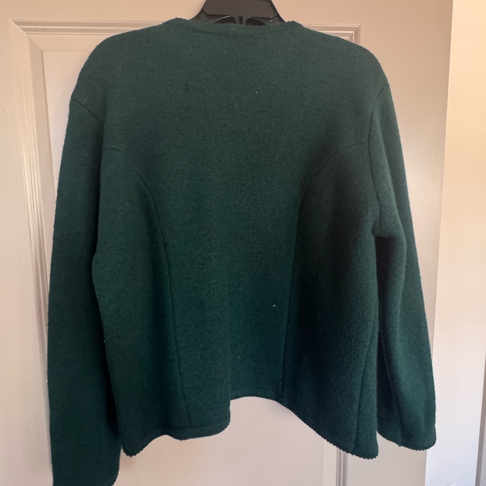 Alexandra Bartlett Green And Gold Cardigan Sweater View 2